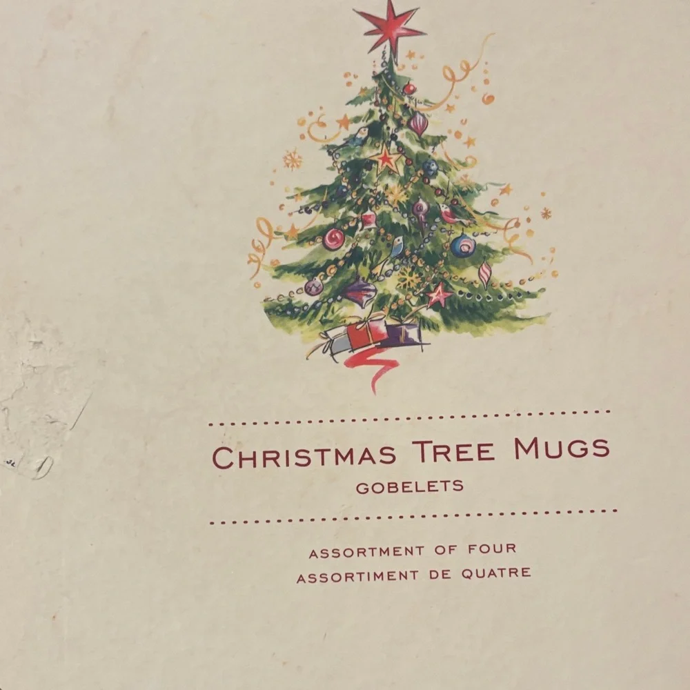 Pottery Barn‎ Christmas Tree Mug set of 4 in the box